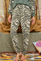 Adora Olive Zebra Lounge Pants-Athleisurewear-Adora-Deja Nu Boutique, Women's Fashion Boutique in Lampasas, Texas