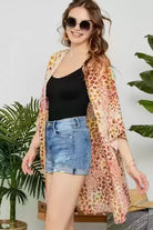 Adora Open Front Leopard Print Kimono Plus-Curvy/Plus Outerwear-Adora-Deja Nu Boutique, Women's Fashion Boutique in Lampasas, Texas