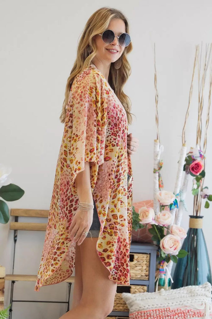 Adora Open Front Leopard Print Kimono Plus-Curvy/Plus Outerwear-Adora-Deja Nu Boutique, Women's Fashion Boutique in Lampasas, Texas