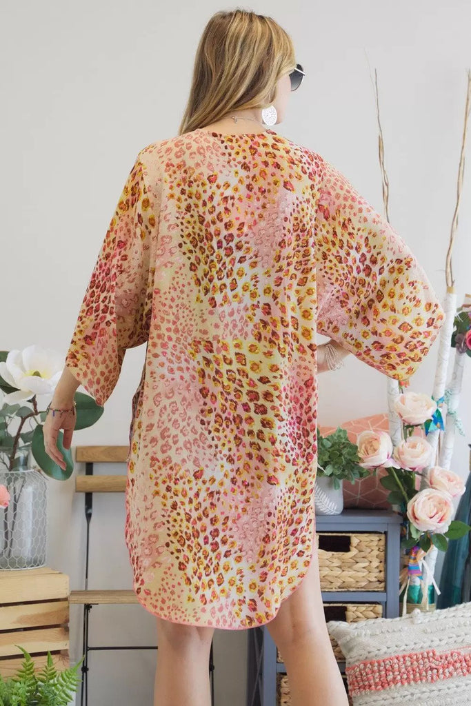 Adora Open Front Leopard Print Kimono Plus-Curvy/Plus Outerwear-Adora-Deja Nu Boutique, Women's Fashion Boutique in Lampasas, Texas