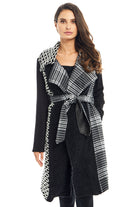 Adore Black And White Mixed Media Coat-Coat-Adore-Deja Nu Boutique, Women's Fashion Boutique in Lampasas, Texas