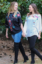 Avani del amour Black Embroidery Blouse-Tops-Avani del amour-Deja Nu Boutique, Women's Fashion Boutique in Lampasas, Texas