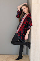 Avani del amour Velvet Burnout Kimono-Cardigans & Kimonos-Avani del amour-Deja Nu Boutique, Women's Fashion Boutique in Lampasas, Texas