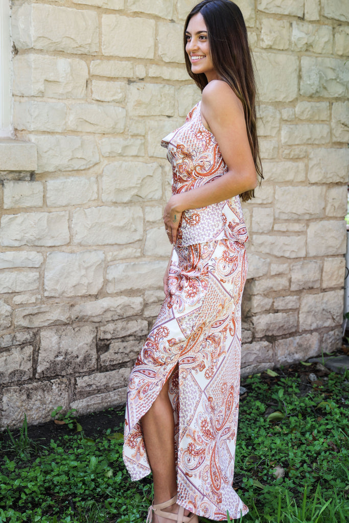 Bishop And Young Bonnes Vacances Audrina Cami In Coral Paisley-Camis/Tanks-Bishop And Young-Deja Nu Boutique, Women's Fashion Boutique in Lampasas, Texas