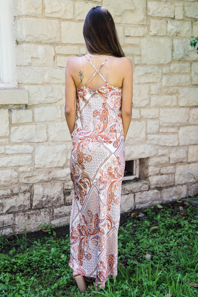 Bishop And Young Bonnes Vacances Audrina Cami In Coral Paisley-Camis/Tanks-Bishop And Young-Deja Nu Boutique, Women's Fashion Boutique in Lampasas, Texas