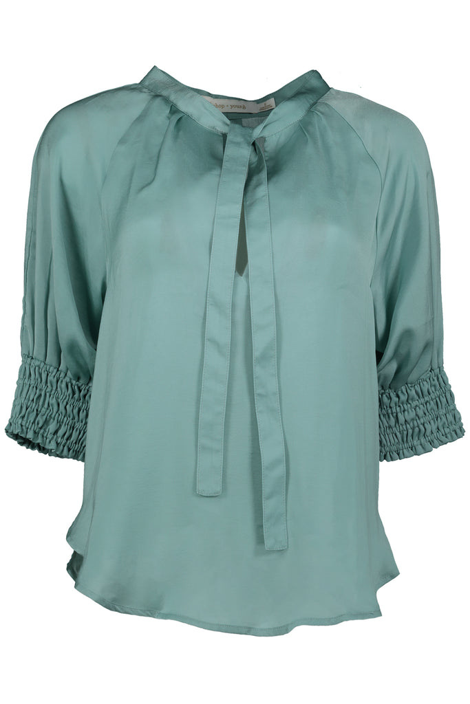 Bishop And Young Bonnes Vacances Harper Smock Top In Sea Glass-Tops-Bishop And Young-Deja Nu Boutique, Women's Fashion Boutique in Lampasas, Texas