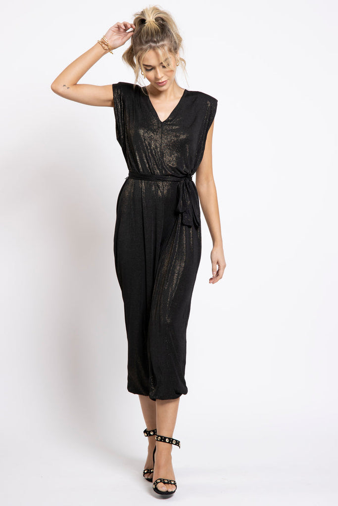 Bishop And Young Holiday Glam Slam Harlowe Jumpsuit In Shimmer-Rompers & Jumpsuits-Bishop And Young-Deja Nu Boutique, Women's Fashion Boutique in Lampasas, Texas
