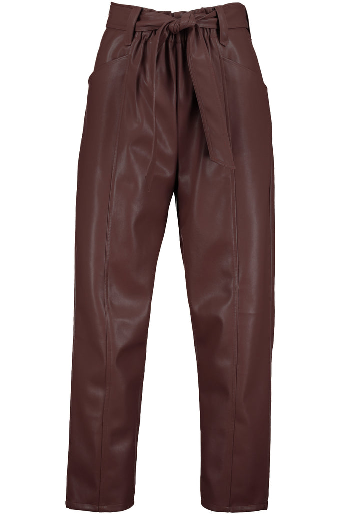 Bishop And Young Holiday Glam Slam Harper Vegan Leather Paper Bag Pant In Heirloom-Bottoms-Bishop And Young-Deja Nu Boutique, Women's Fashion Boutique in Lampasas, Texas