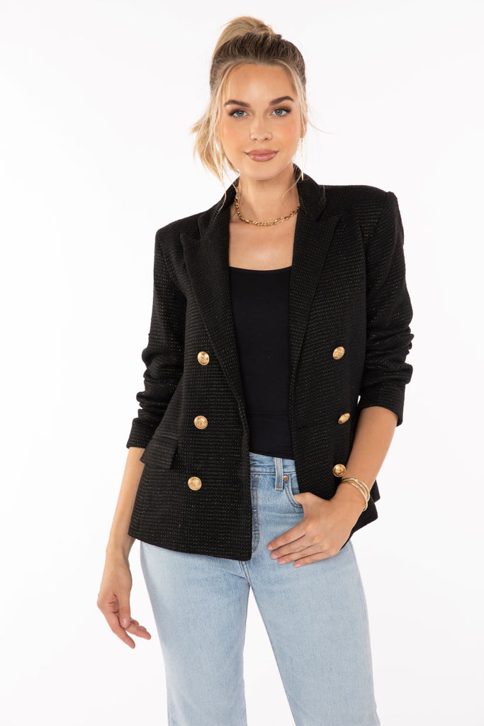 Bishop And Young Moon Light Mille Cavalli Blazer In Midnight-Outerwear-Bishop And Young-Deja Nu Boutique, Women's Fashion Boutique in Lampasas, Texas