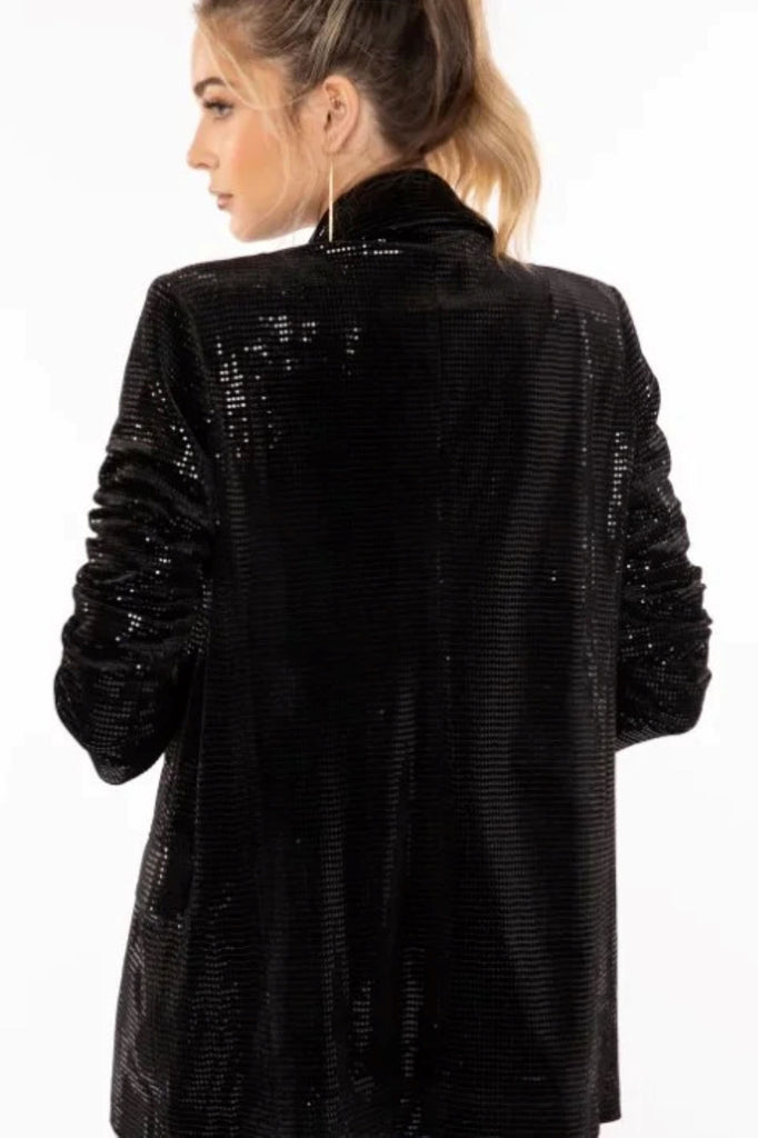 Bishop And Young Steal The Night Black Sequin Blazer-Outerwear-Bishop And Young-Deja Nu Boutique, Women's Fashion Boutique in Lampasas, Texas