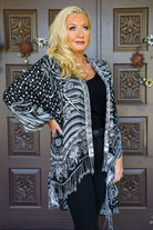 Bok Black And White Reversible Kimono #12-Cardigans & Kimonos-BOK-Deja Nu Boutique, Women's Fashion Boutique in Lampasas, Texas