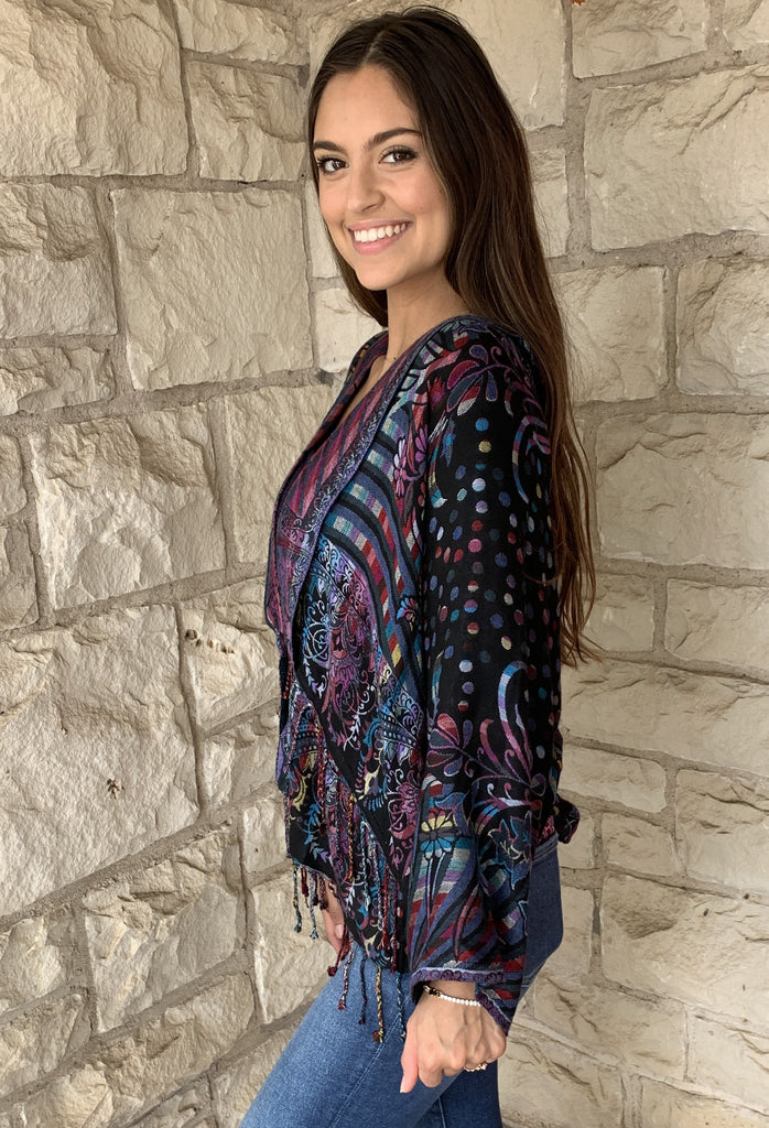 Bok Multi Reversible Kimono #12-Cardigans & Kimonos-BOK-Deja Nu Boutique, Women's Fashion Boutique in Lampasas, Texas