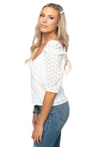 Buddy Love Eyelet Crop Top-Tops-Buddy Love-Deja Nu Boutique, Women's Fashion Boutique in Lampasas, Texas