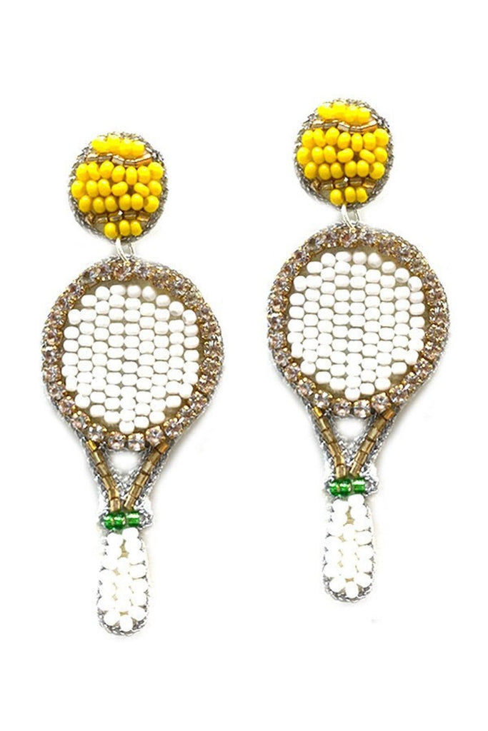 Camel Threads Seed Bead Rhinestone Tennis Earrings-Earrings-Camel Threads-Deja Nu Boutique, Women's Fashion Boutique in Lampasas, Texas