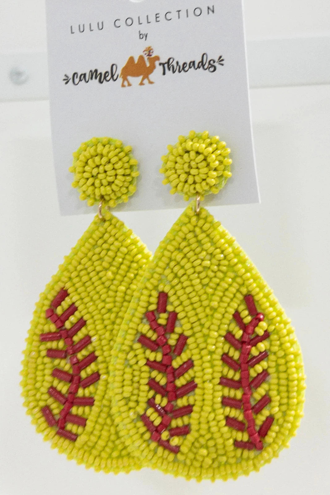 Camel Threads Seed Bead Softball Earrings-Earrings-Camel Threads-Deja Nu Boutique, Women's Fashion Boutique in Lampasas, Texas