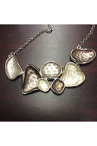 Cream And Mauve Geometric Necklace-Necklaces-Deja Nu Tx-Deja Nu Boutique, Women's Fashion Boutique in Lampasas, Texas