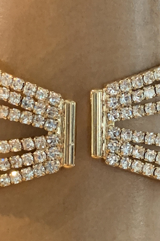 Crystal Avenue Cubic Zirconia Gold Crystal Bracelet-Bracelets-Crystal Avenue-Deja Nu Boutique, Women's Fashion Boutique in Lampasas, Texas