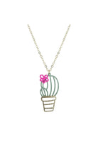 Crystal Avenue Metal Link Chain Necklace With Cactus In A Pot Pendant-Necklaces-Crystal Avenue-Deja Nu Boutique, Women's Fashion Boutique in Lampasas, Texas