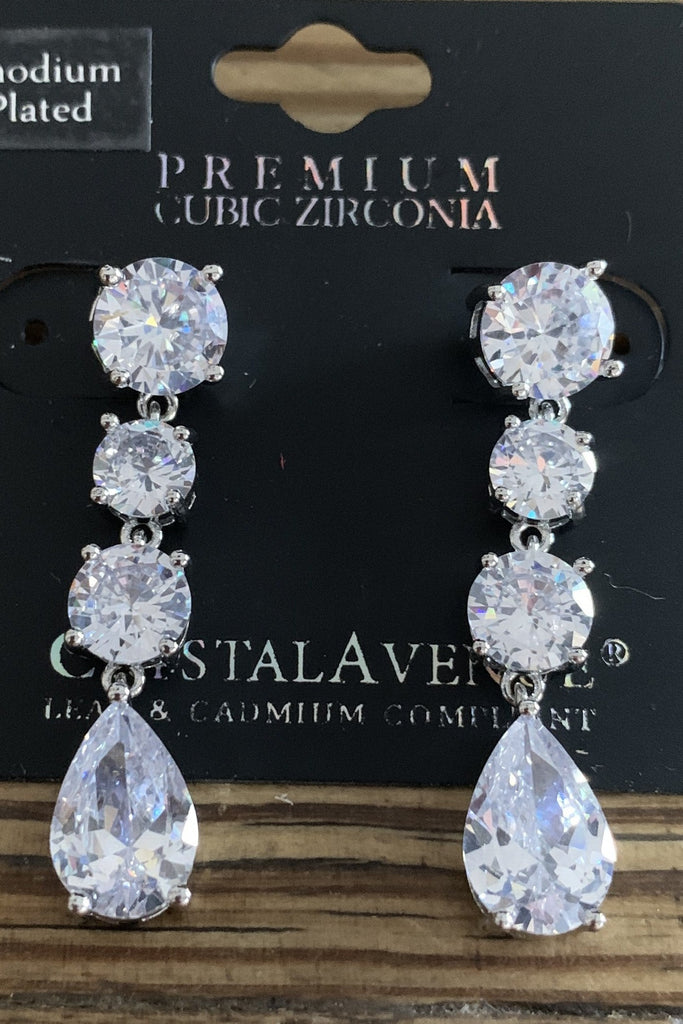 Crystal Avenue Premium Cubic Zirconia Drop Earrings-Earrings-Crystal Avenue-Deja Nu Boutique, Women's Fashion Boutique in Lampasas, Texas