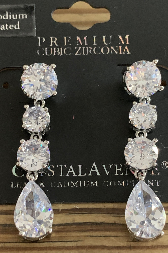 Crystal Avenue Premium Cubic Zirconia Drop Earrings-Earrings-Crystal Avenue-Deja Nu Boutique, Women's Fashion Boutique in Lampasas, Texas