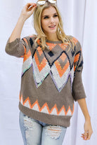 Davi And Dani Aztec Sequin Sweater-Sweaters-Davi and Dani-Deja Nu Boutique, Women's Fashion Boutique in Lampasas, Texas