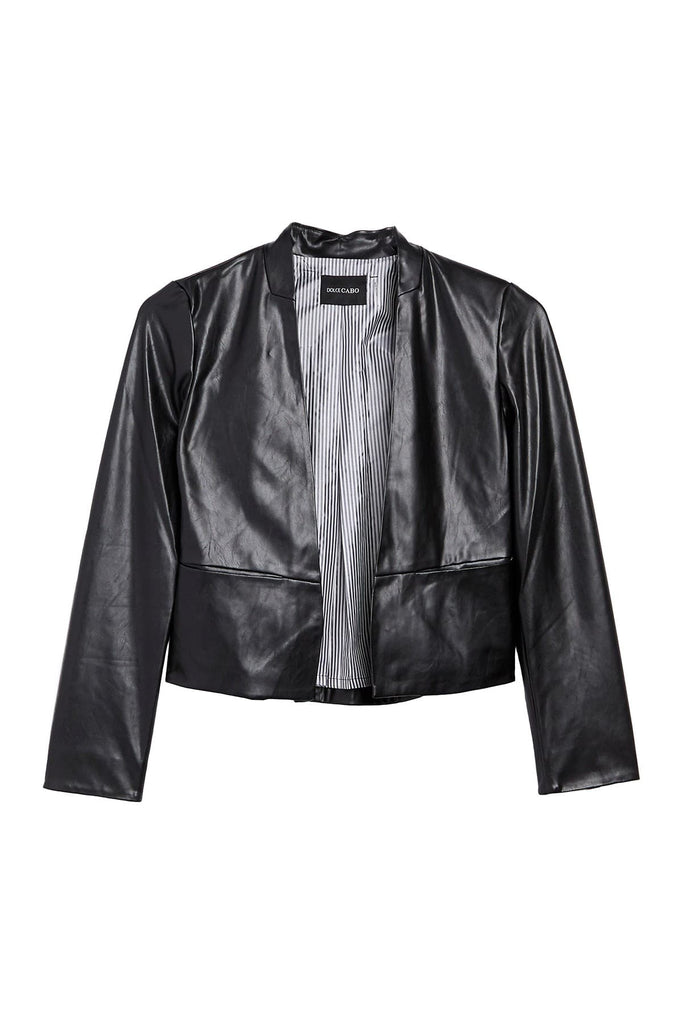Dolce Cabo Tailored Faux Leather Jacket-Jackets-Dolce Cabo-Deja Nu Boutique, Women's Fashion Boutique in Lampasas, Texas