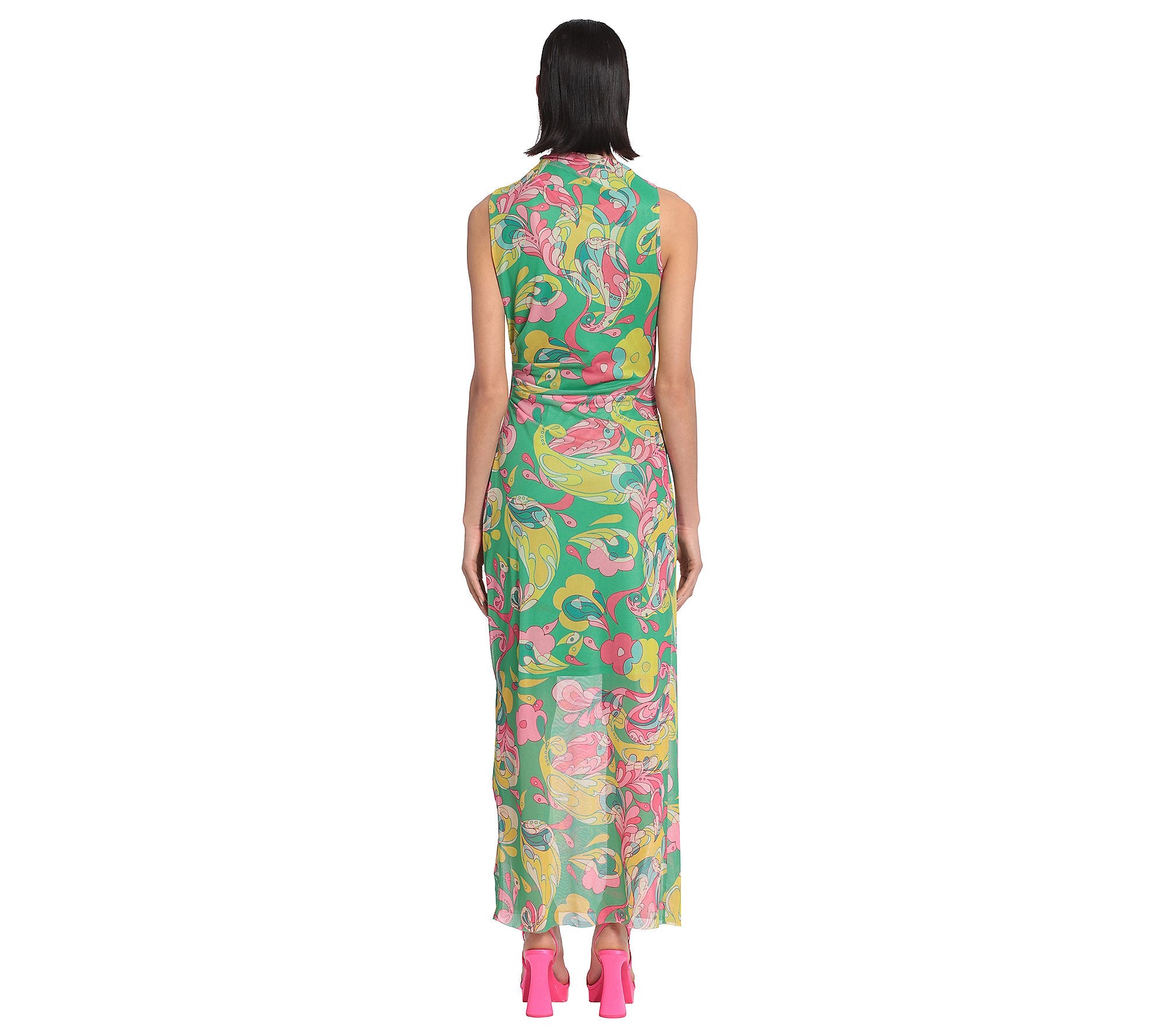 Donna Morgan For Maggy London Stretch Sleeveless Mock Neck Shirred Maxi Dress-Midi Dresses-Donna Morgan-Deja Nu Boutique, Women's Fashion Boutique in Lampasas, Texas