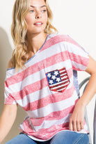 E Luna American Flag Plus Tee With Sequin Pocket Plus-Curvy/Plus Tops-E Luna-Deja Nu Boutique, Women's Fashion Boutique in Lampasas, Texas