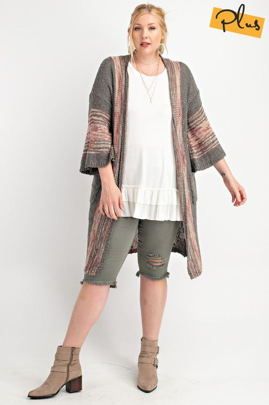 Easel Bohemian Plus Cardigan Sweater-Curvy/Plus Outerwear-Easel-Deja Nu Boutique, Women's Fashion Boutique in Lampasas, Texas