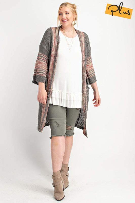 Easel Bohemian Plus Cardigan Sweater-Curvy/Plus Outerwear-Easel-Deja Nu Boutique, Women's Fashion Boutique in Lampasas, Texas