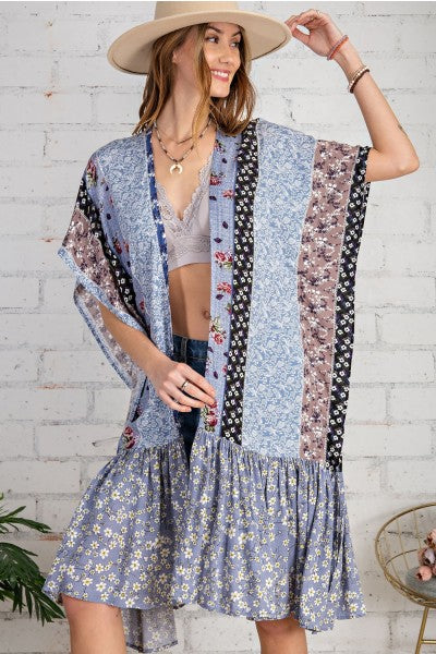 Easel Good Fortune Kimono Cardigan-Cardigans & Kimonos-Easel-Deja Nu Boutique, Women's Fashion Boutique in Lampasas, Texas