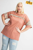 Easel Mix Print Plus Top-Curvy/Plus Tops-Easel-Deja Nu Boutique, Women's Fashion Boutique in Lampasas, Texas