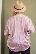 ee:some Mauve Animal Print V Neck Flowy Blouse With Pocket Plus-Curvy/Plus Blouses-ee:some-Deja Nu Boutique, Women's Fashion Boutique in Lampasas, Texas