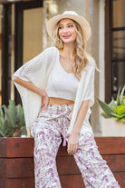 ee:some Violet Wide Leg Pants In A Paisley Print With Tie Front.-Bottoms-ee:some-Deja Nu Boutique, Women's Fashion Boutique in Lampasas, Texas