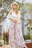 ee:some Violet Wide Leg Pants In A Paisley Print With Tie Front.-Bottoms-ee:some-Deja Nu Boutique, Women's Fashion Boutique in Lampasas, Texas