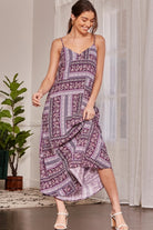 Emily Wonder Violet Mixed Floral Print Maxi Dress-Maxi Dresses-Emily Wonder-Deja Nu Boutique, Women's Fashion Boutique in Lampasas, Texas