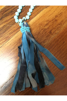 Emma Blue Tie Dye Tassel Necklace-Necklaces-Emma-Deja Nu Boutique, Women's Fashion Boutique in Lampasas, Texas