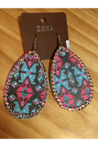 Emma Bright Turquoise And Hot Pink Aztec Necklace-Necklaces-Emma-Deja Nu Boutique, Women's Fashion Boutique in Lampasas, Texas