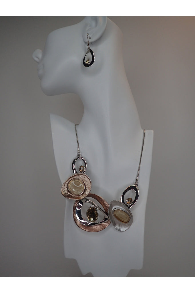 Emma Bronze And Silver Necklace Set-Necklaces-Emma-Deja Nu Boutique, Women's Fashion Boutique in Lampasas, Texas