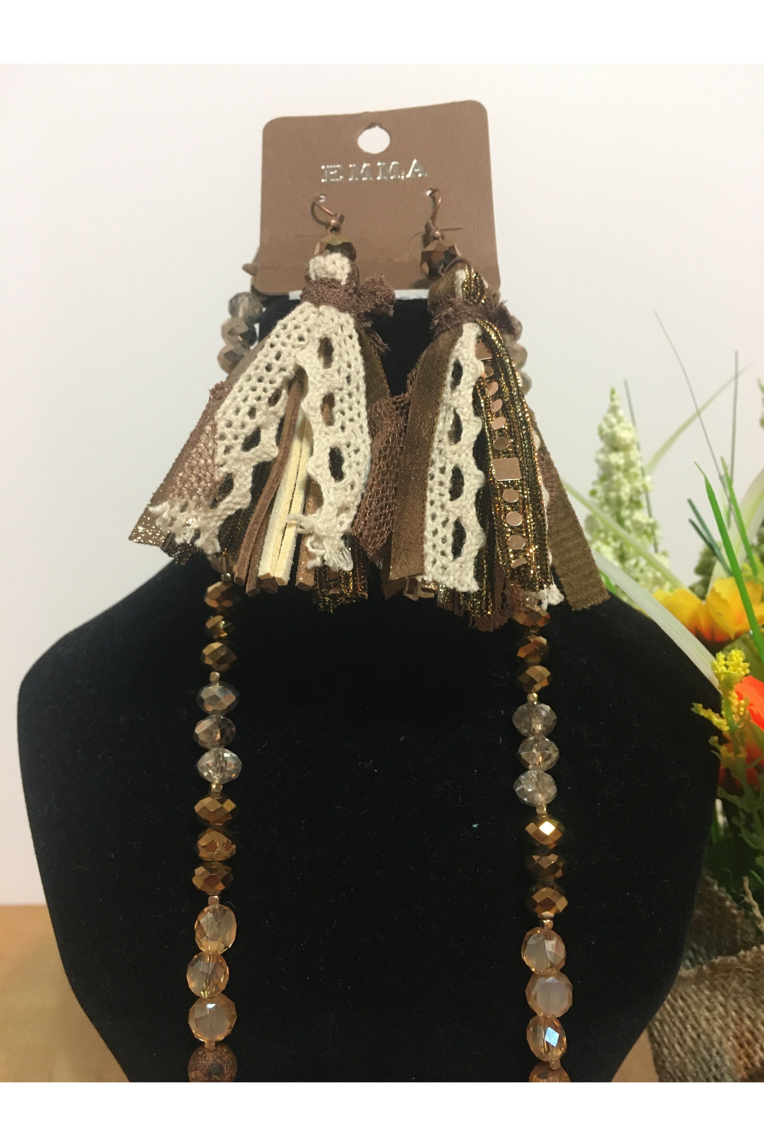 Emma Brown Tassel Earrings-Earrings-Emma-Deja Nu Boutique, Women's Fashion Boutique in Lampasas, Texas