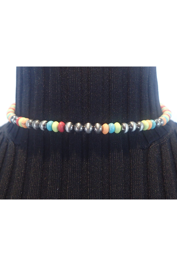 Emma Colored Bead Choker - Two Colors-Necklaces-Emma-Deja Nu Boutique, Women's Fashion Boutique in Lampasas, Texas