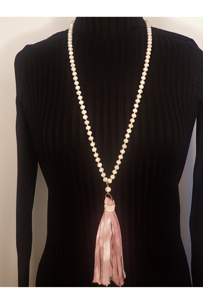 Emma Mauve Tie Dye Fringe Tassel Necklace Set-Necklaces-Emma-Deja Nu Boutique, Women's Fashion Boutique in Lampasas, Texas