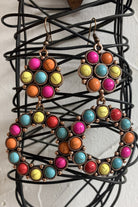 Emma Multi Colored Squash Blossom With Dangle Hoop-Earrings-Emma-Deja Nu Boutique, Women's Fashion Boutique in Lampasas, Texas