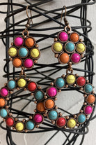 Emma Multi Colored Squash Blossom With Dangle Hoop-Earrings-Emma-Deja Nu Boutique, Women's Fashion Boutique in Lampasas, Texas