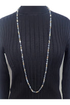 Emma Natural Stone And Crystal Beaded Long Necklace - Two Colors-Necklaces-Emma-Deja Nu Boutique, Women's Fashion Boutique in Lampasas, Texas