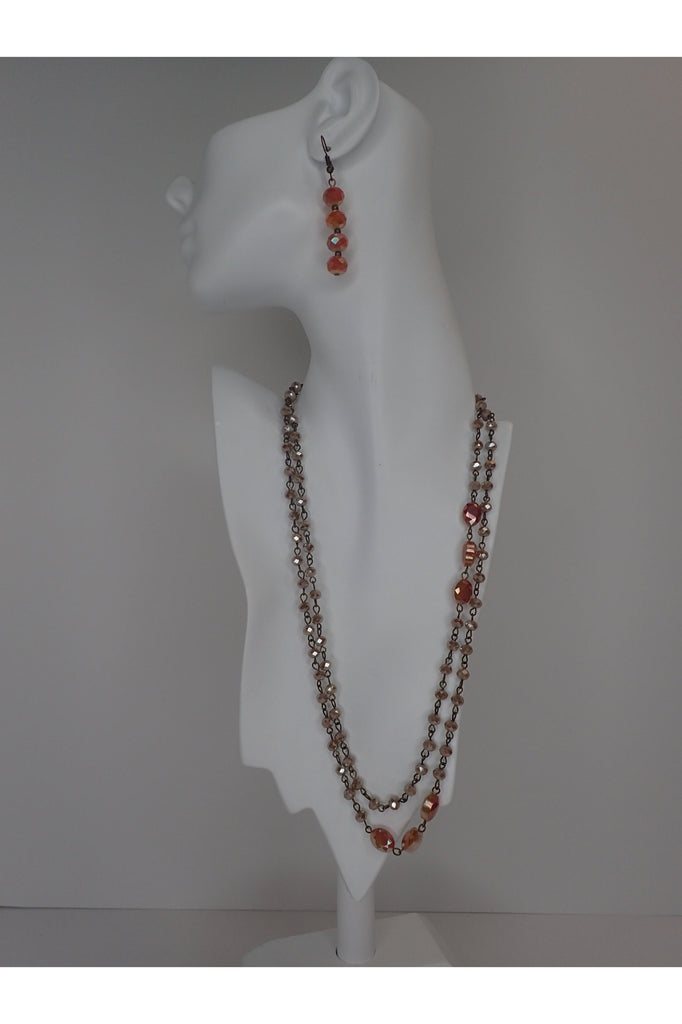 Emma Peaches And Cream Beaded Necklace Set-Necklaces-Emma-Deja Nu Boutique, Women's Fashion Boutique in Lampasas, Texas