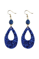 Emma Royal Blue Drusy Crystal Earring-Earrings-Emma-Deja Nu Boutique, Women's Fashion Boutique in Lampasas, Texas