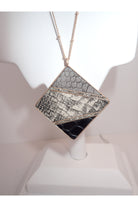 Emma Triangle Grey Snakeskin Necklace Set-Necklaces-Emma-Deja Nu Boutique, Women's Fashion Boutique in Lampasas, Texas