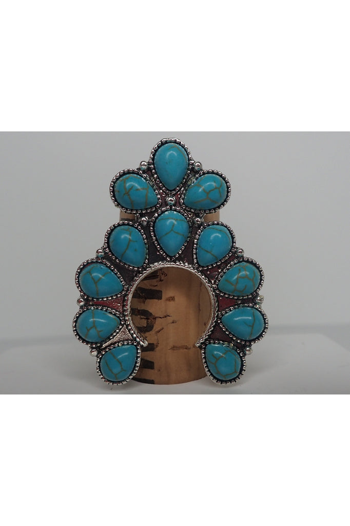 Emma Turquoise Horseshoe Ring-Rings-Emma-Deja Nu Boutique, Women's Fashion Boutique in Lampasas, Texas
