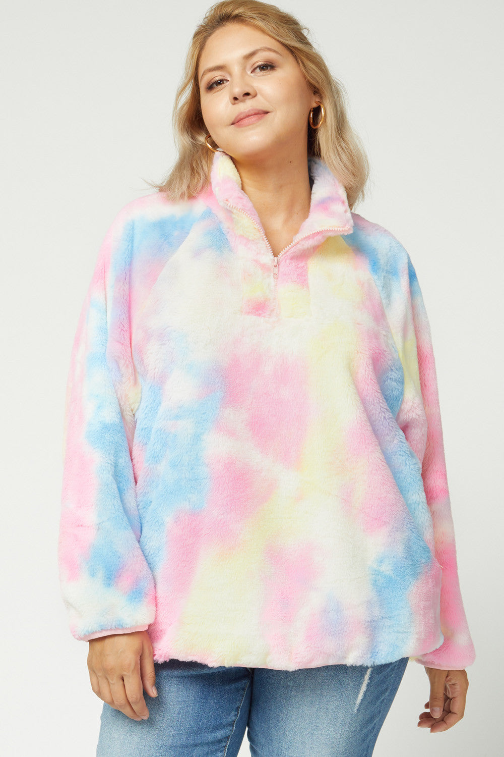 Entro Cotton Candy Plus Pullover-Curvy/Plus Tops-Entro-Deja Nu Boutique, Women's Fashion Boutique in Lampasas, Texas